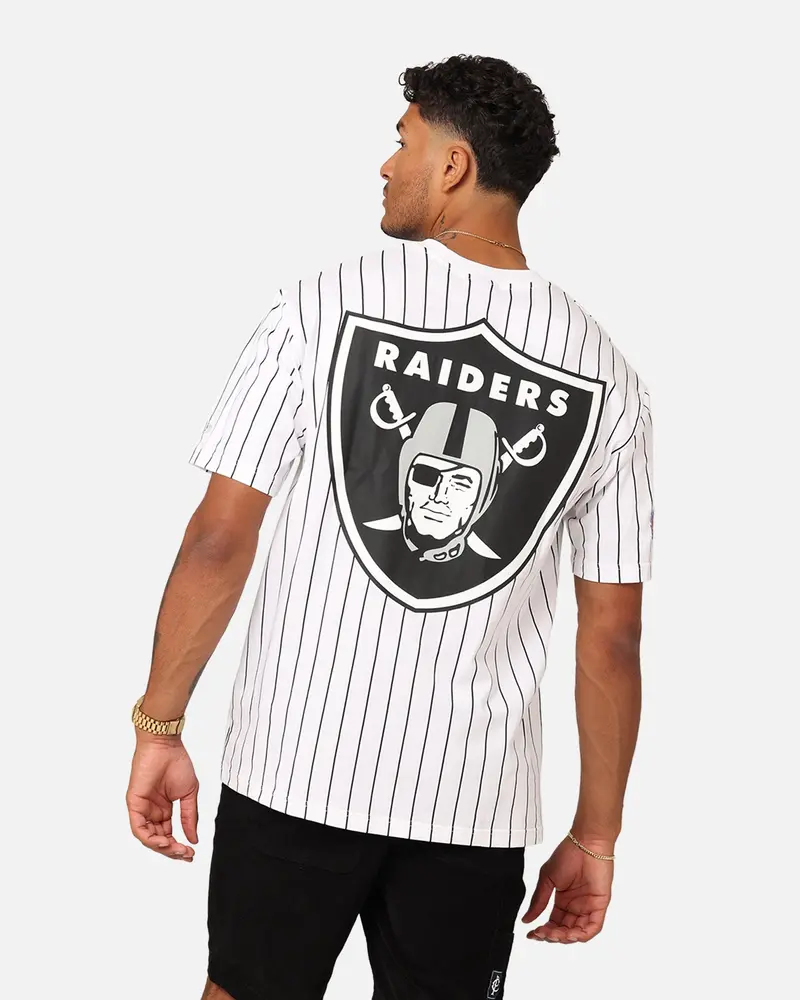 New Era Las Vegas Raiders Oversized T-Shirt White Pinstripe 1