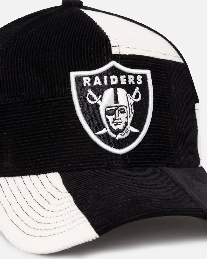 New Era Las Vegas Raiders 'Patchwork Corduroy' 9Forty A-Frame Snapback Black/Cream 2
