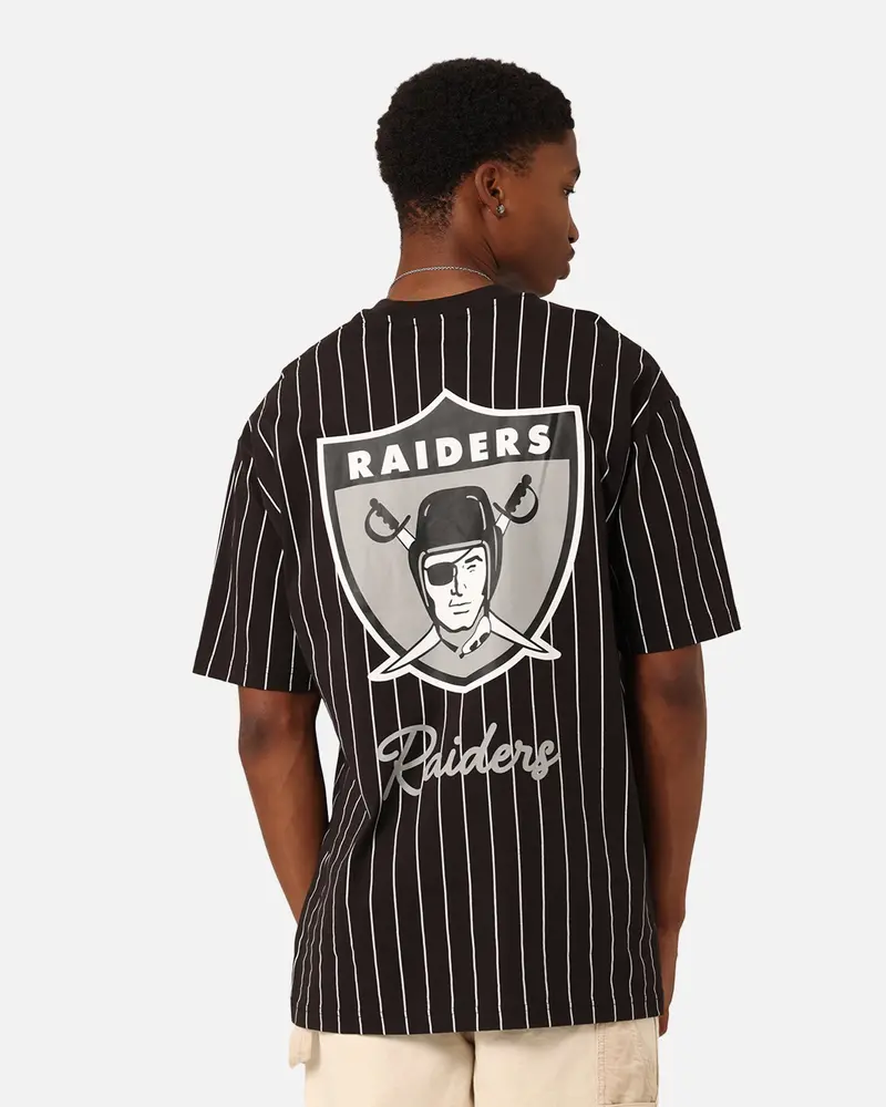 New Era Las Vegas Raiders Pinstripe Champions T-Shirt Black 1