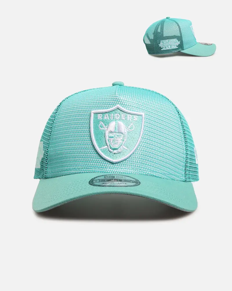 New Era Las Vegas Raiders 'Polychromatic Mesh' 9Forty A-Frame Snapback Mint/White 1