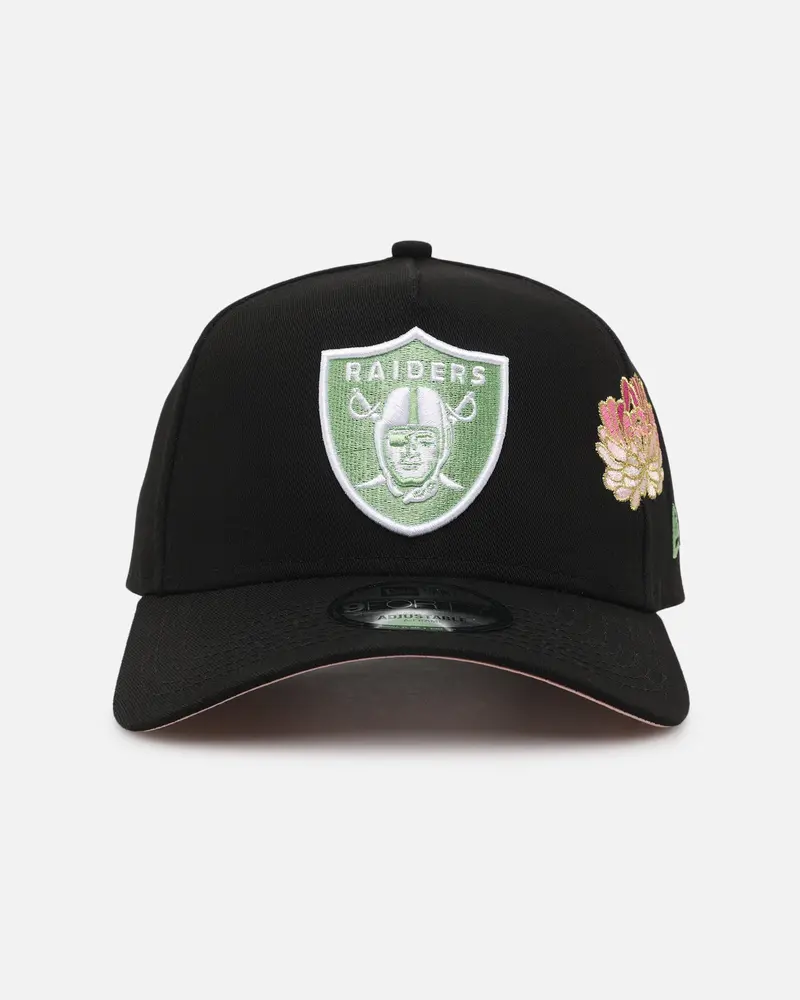 New Era Las Vegas Raiders 'Satin Flower' 9Forty A-Frame Snapback Black/Pink 1
