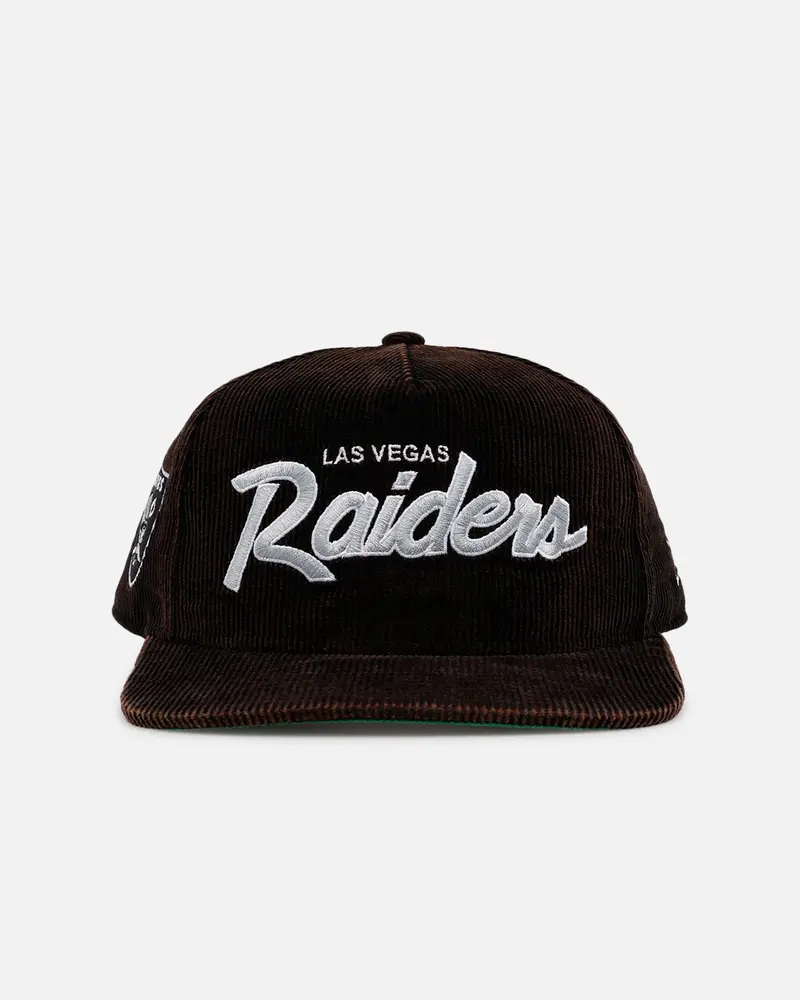 New Era Las Vegas Raiders 'Washed Black Nfl Golfer' Corduroy Golfer Snapback Washed Black 1