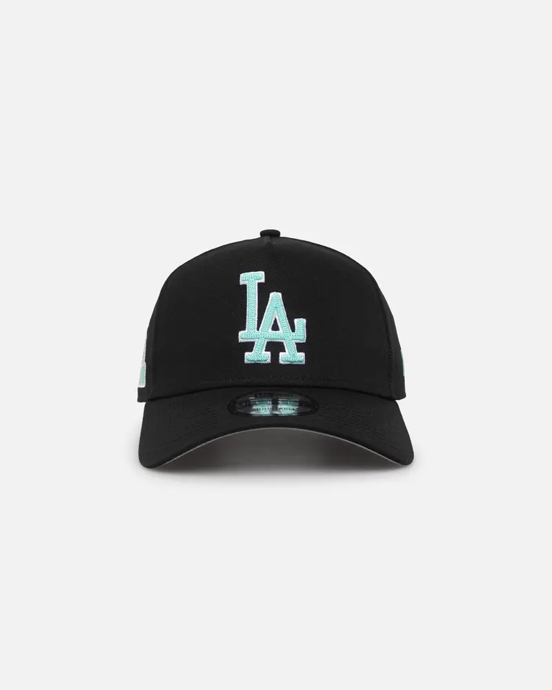 New Era Los Angeles Dodgers 9Forty A-Frame Snapback Black/Aqua Blue 1