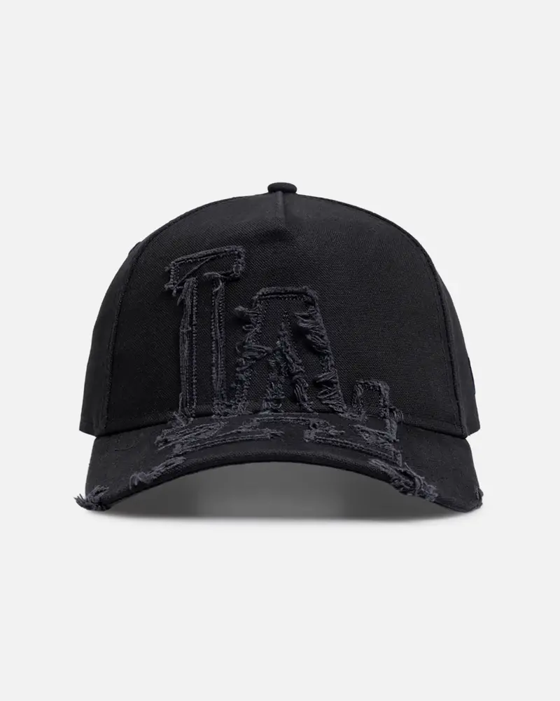 New Era Los Angeles Dodgers 'Applique Distressed' 9Forty A-Frame Snapback Navy 1