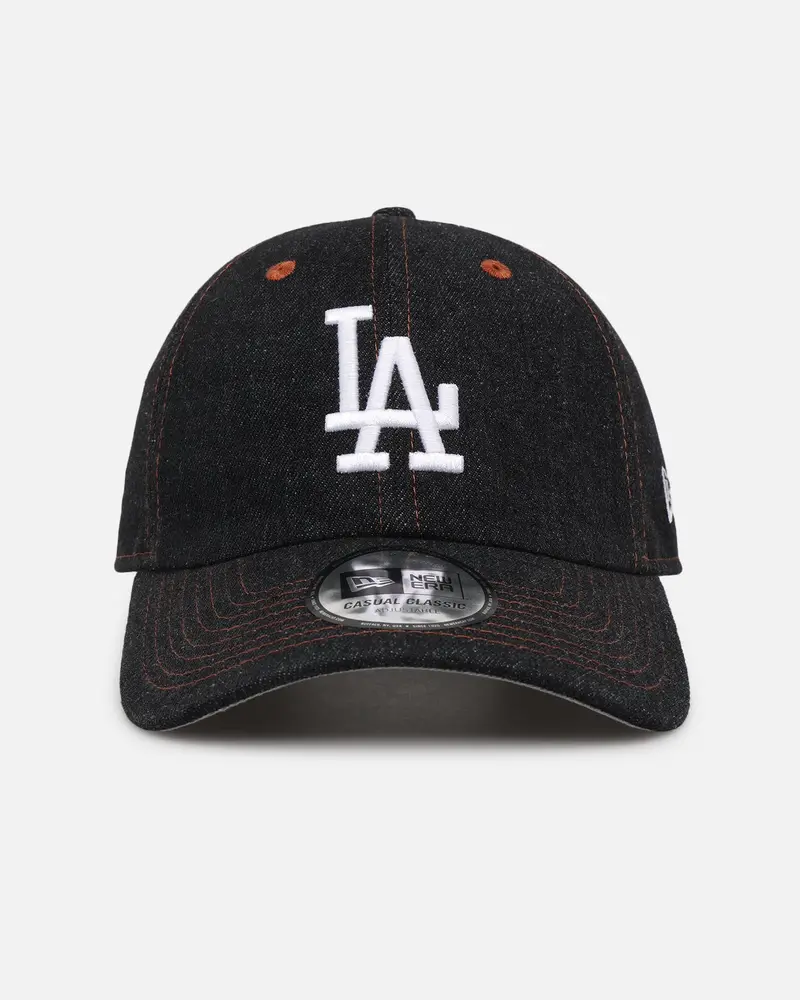 New Era Los Angeles Dodgers "Black Denim" Classic Casual Strapback Black Denim/Rust Contrast 1