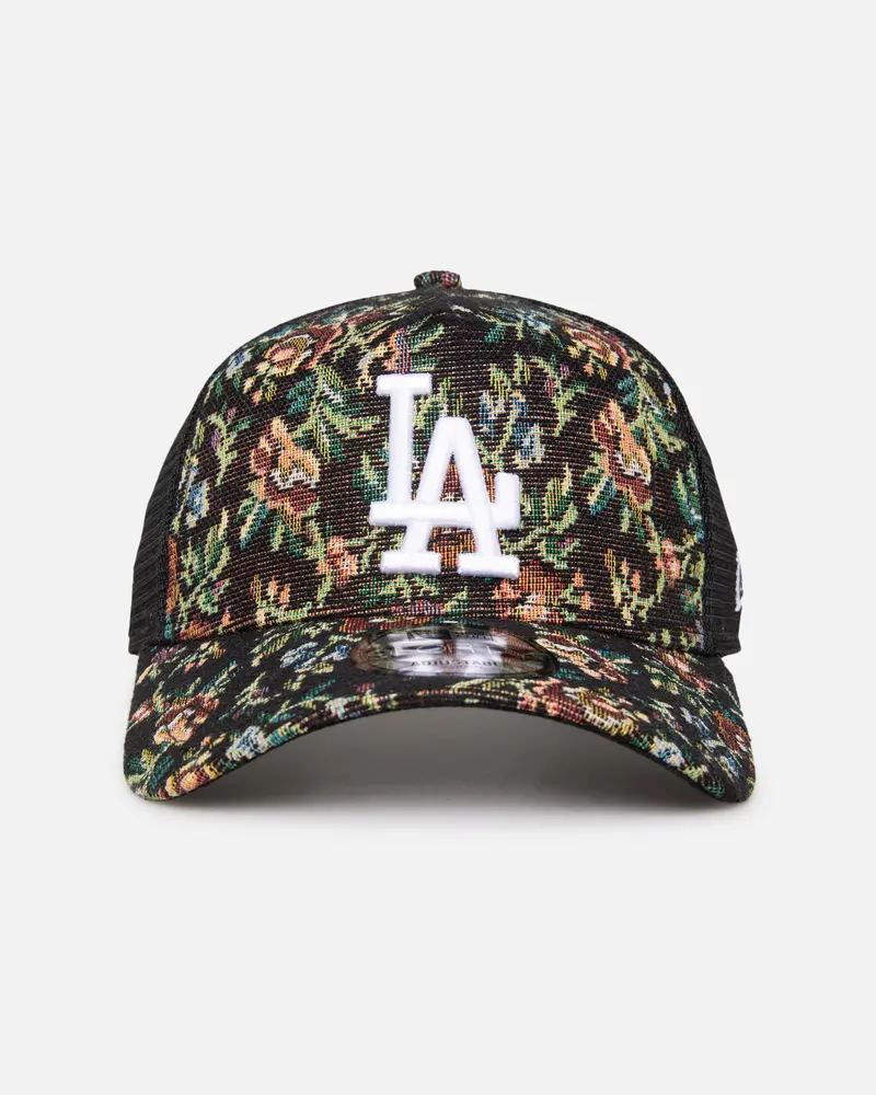 New Era Los Angeles Dodgers 'Black Floral Tapestry' 9Forty A-Frame Trucker Snapback Tapestry 1