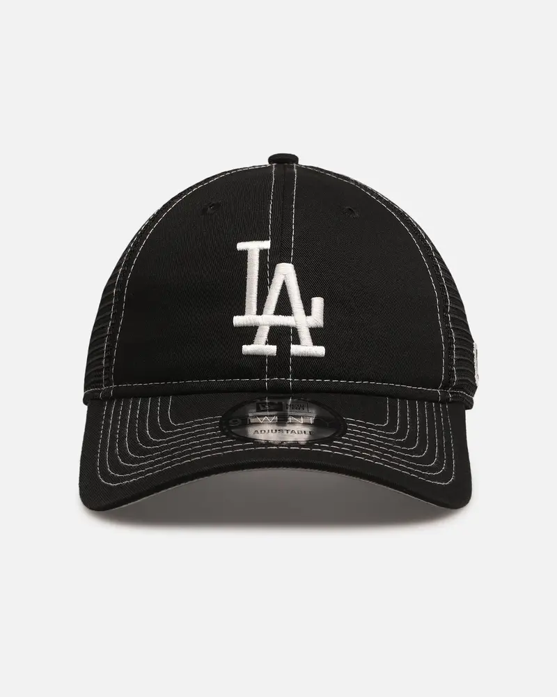 New Era Los Angeles Dodgers 'Contrast Chrome' 9Twenty Casual Trucker Strapback Black 1