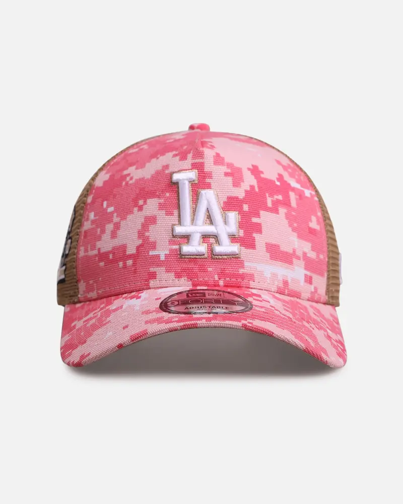 New Era Los Angeles Dodgers 'Digi Camo' 9Forty A-Frame Trucker Snapback Pink/White 1