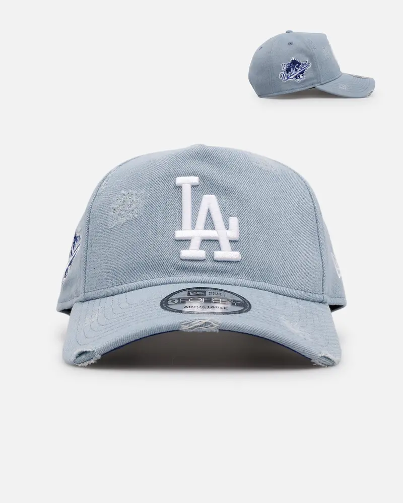 New Era Los Angeles Dodgers 'Distressed Denim' 9Forty A-Frame Snapback Light Wash Denim 1
