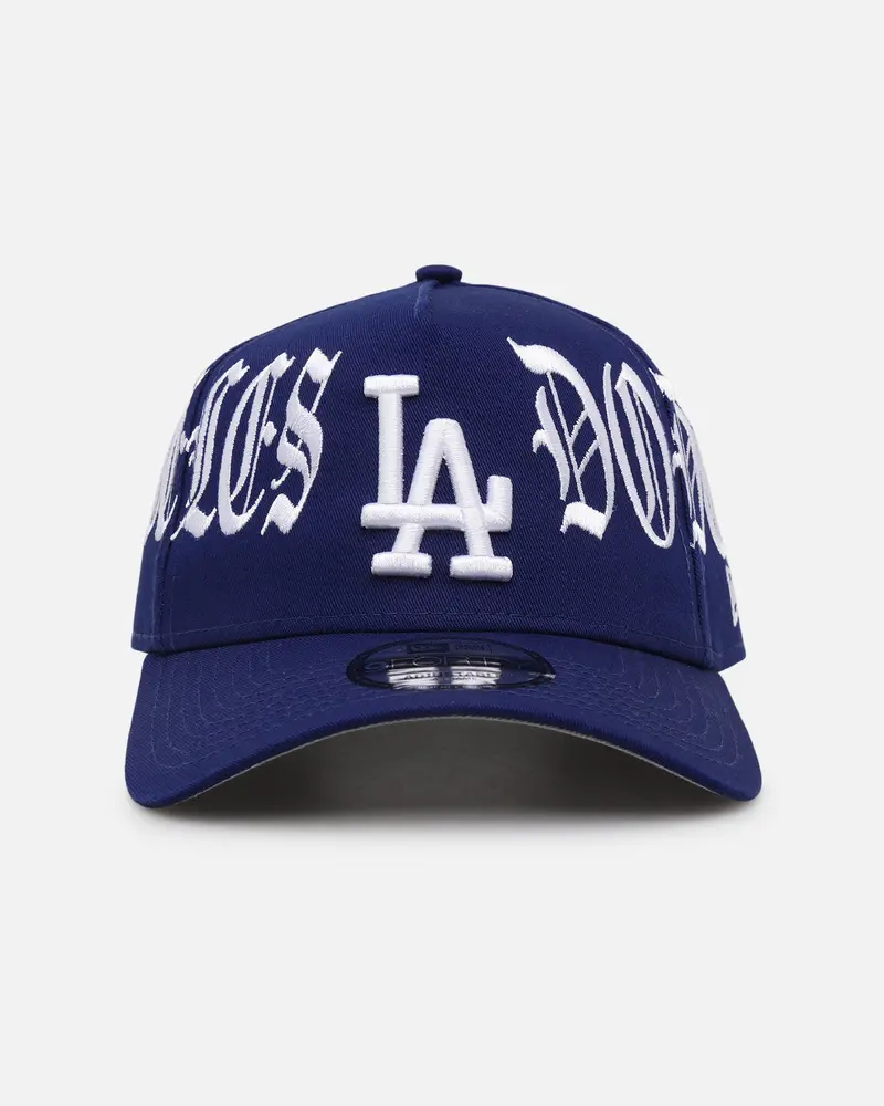 New Era Los Angeles Dodgers 'Gothic Script' 9Forty A-Frame Snapback Dark Royal/Grey 1
