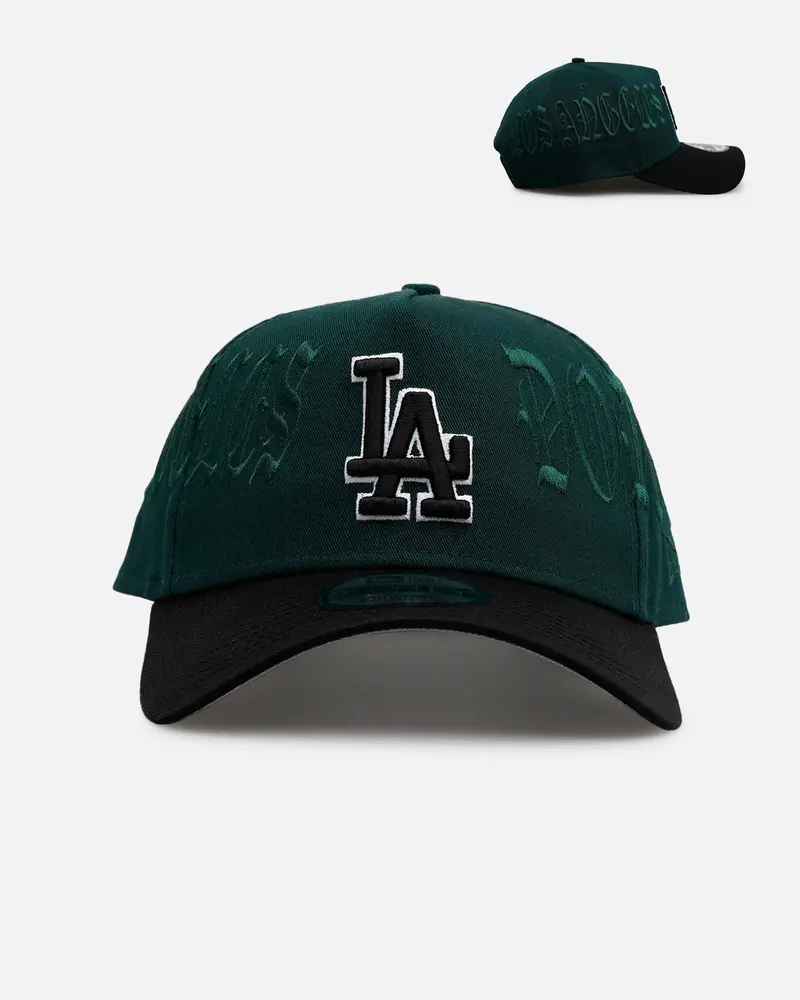 New Era Los Angeles Dodgers 'Gothic Script Two Tone' 9Forty A-Frame Snapback Dark Green/Black 1