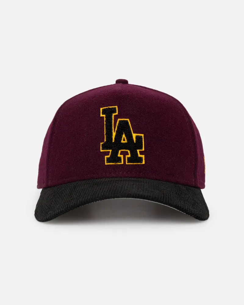 New Era Los Angeles Dodgers 'Large Chenille' 9Forty A-Frame Snapback Maroon 1