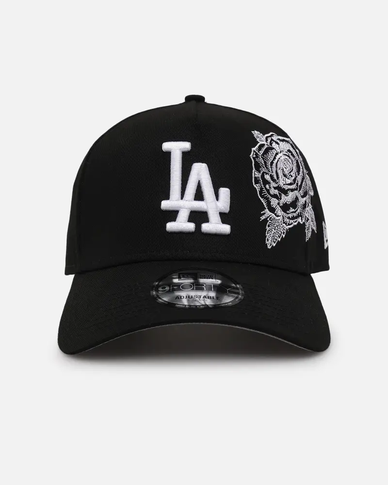 New Era Los Angeles Dodgers 'Ornate Rose' 9Forty A-Frame Snapback Black/White 1