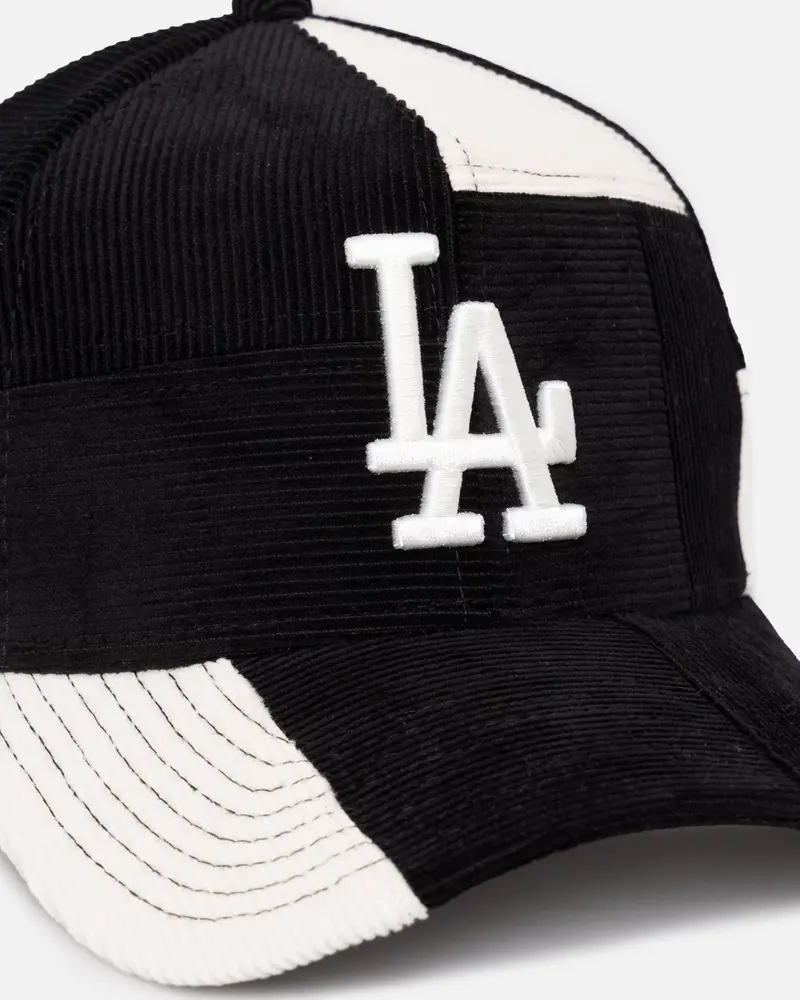 New Era Los Angeles Dodgers 'Patchwork Corduroy' 9Forty A-Frame Snapback Black/Cream 2