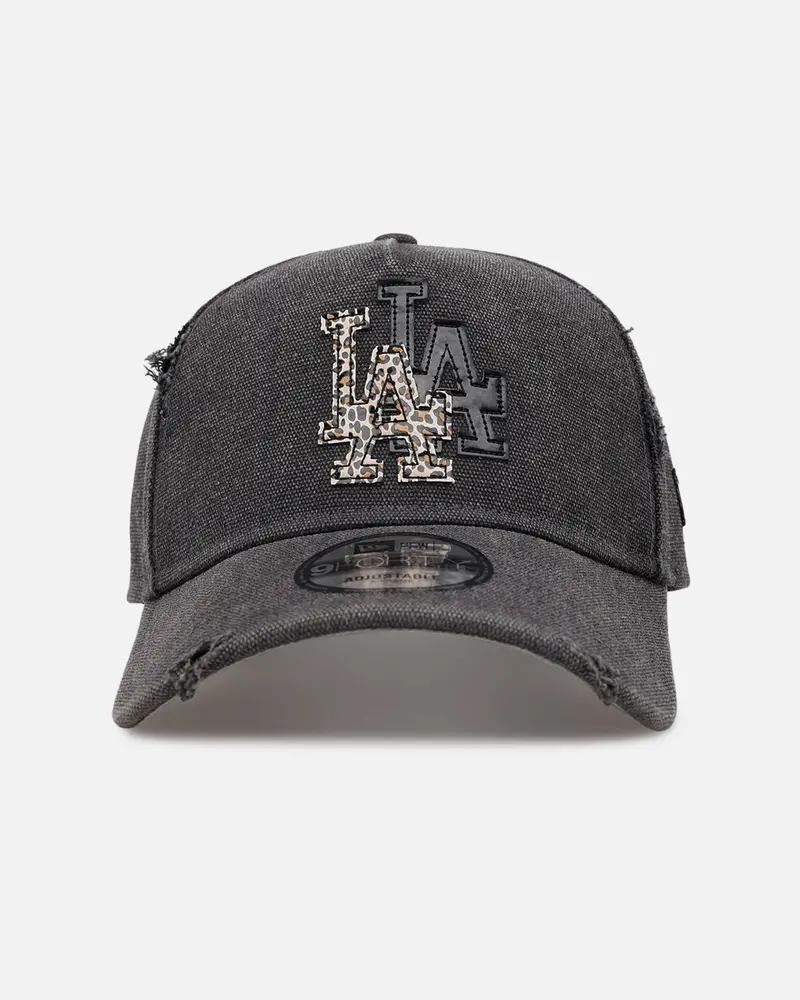 New Era Los Angeles Dodgers 'Patent Leather' 9Forty A-Frame Strapback Washed Black 1