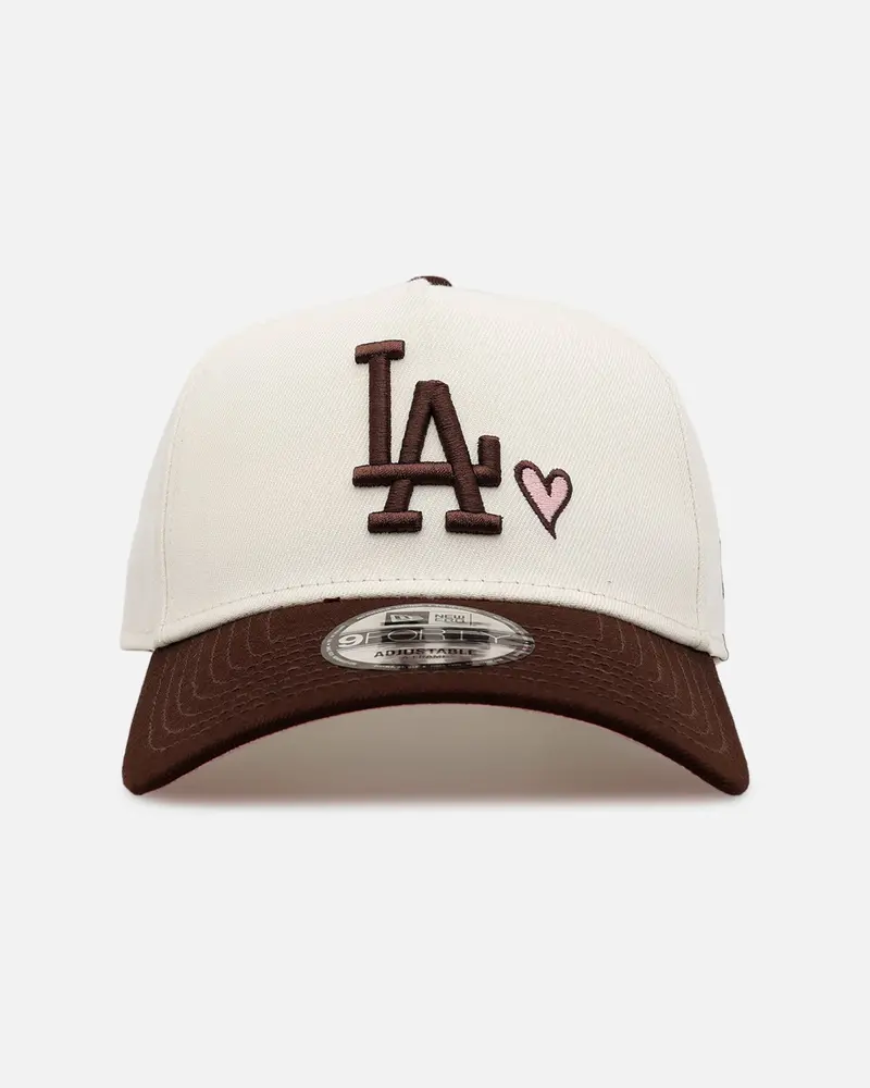 New Era Los Angeles Dodgers 'Pink Satin Pink Hearts Walnut' 9Forty A-Frame Snapback Chrome/Walnut 1