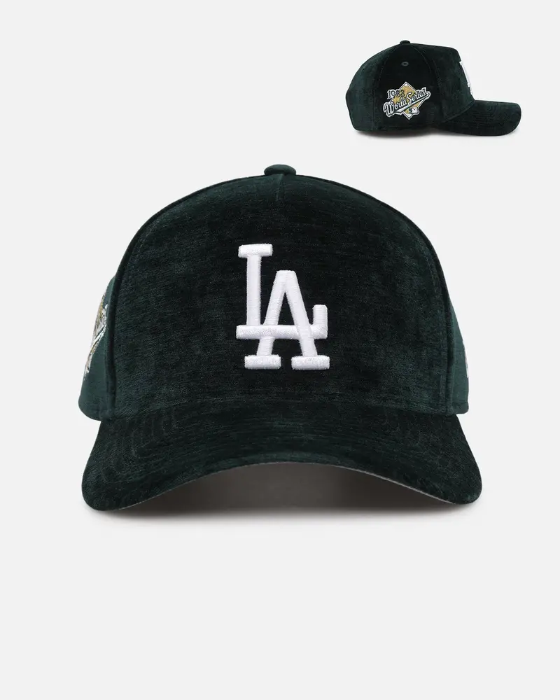 New Era Los Angeles Dodgers 'Plush Chenille' 9Forty A-Frame Snapback Dark Green 1