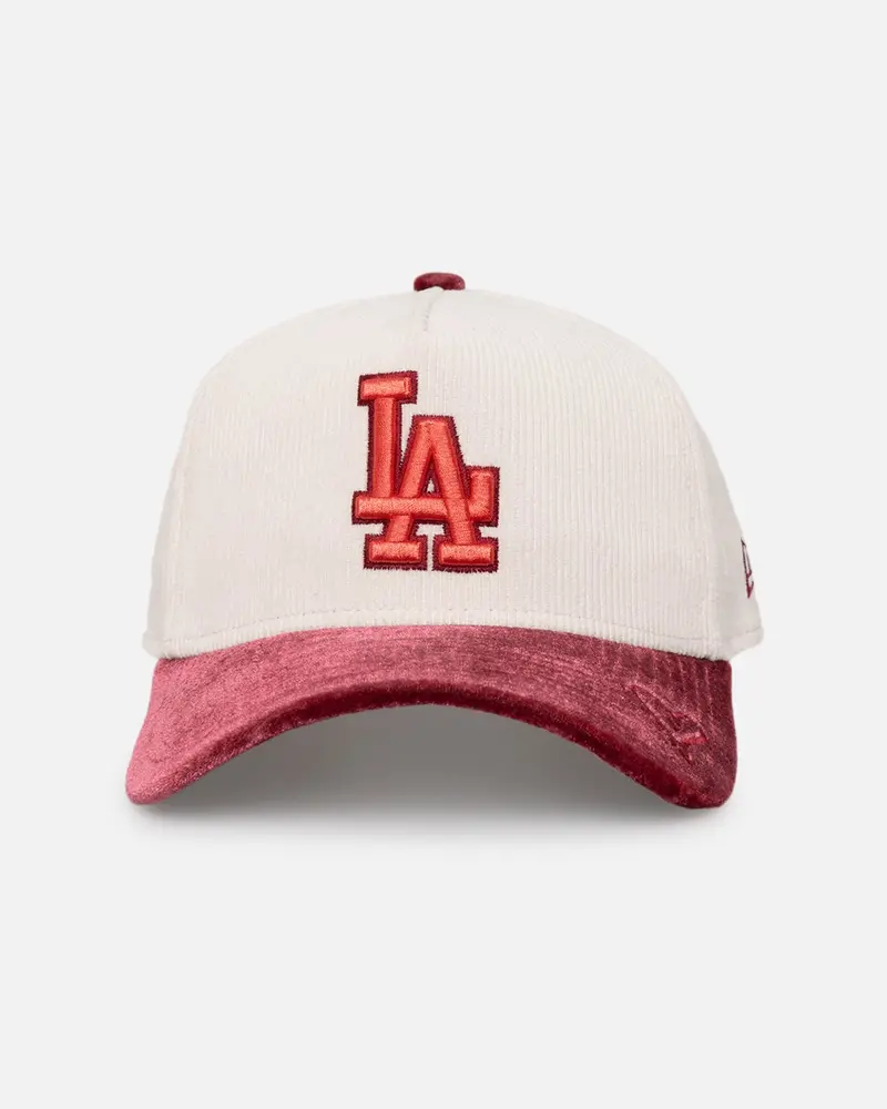 New Era Los Angeles Dodgers 'Premium Corduroy Velvet' 9Forty A-Frame Snapback Chrome White/Cardinal 1
