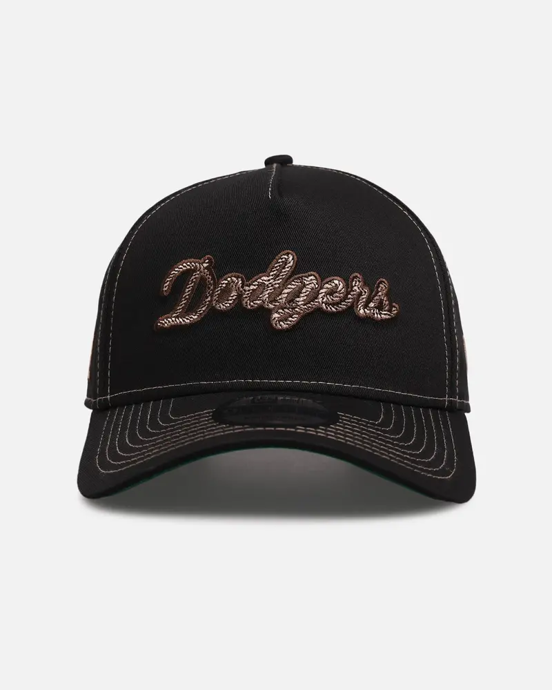 New Era Los Angeles Dodgers 'Rope Script' 9Forty A-Frame Snapback Black/White 1