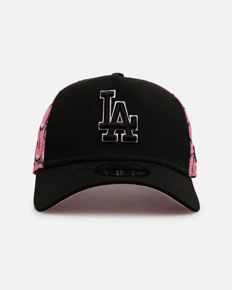 New Era Los Angeles Dodgers 'Thoughtful' 9Forty A-Frame Trucker Snapback Black/Pink 1
