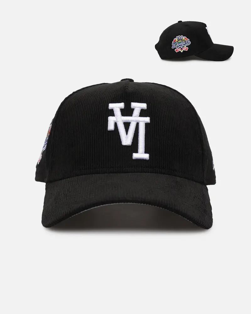 New Era Los Angeles Dodgers 'Upside Down La Cord' 9Forty A-Frame Corduroy Snapback Black 1