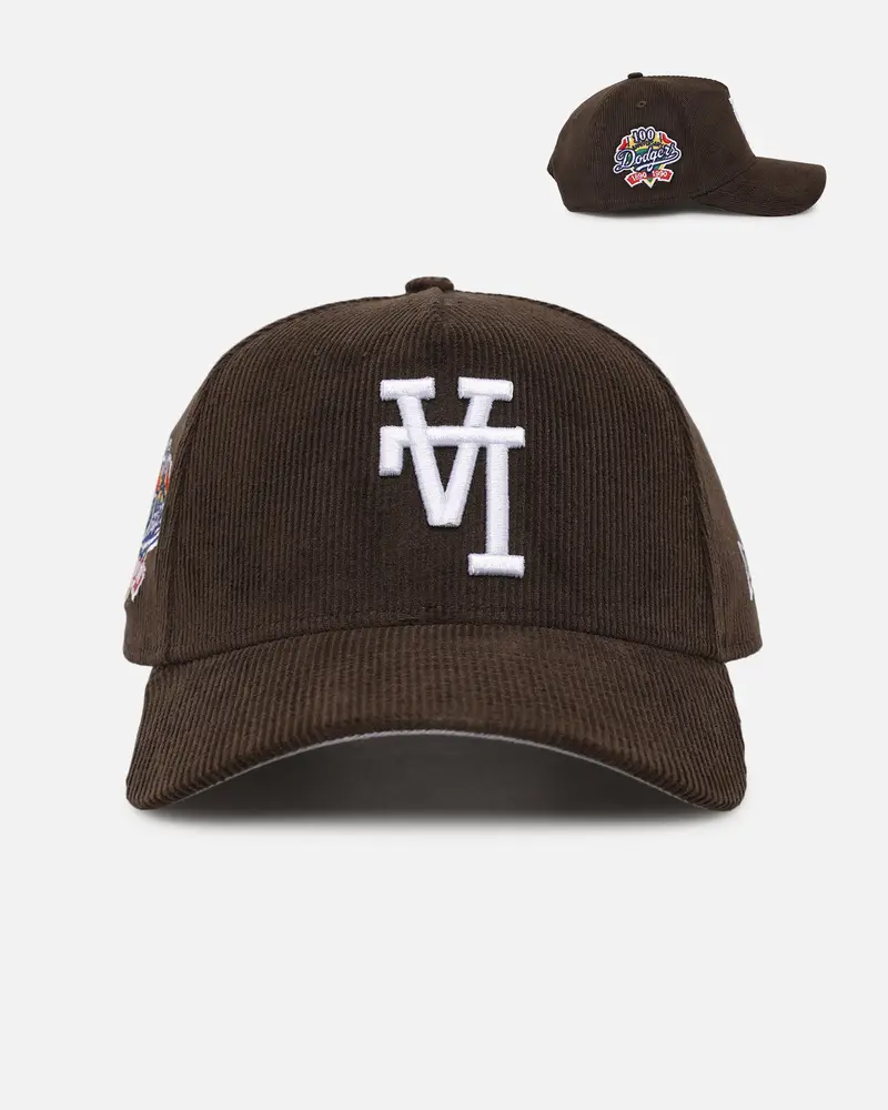 New Era Los Angeles Dodgers 'Upside Down La Cord' 9Forty A-Frame Corduroy Snapback Walnut 1