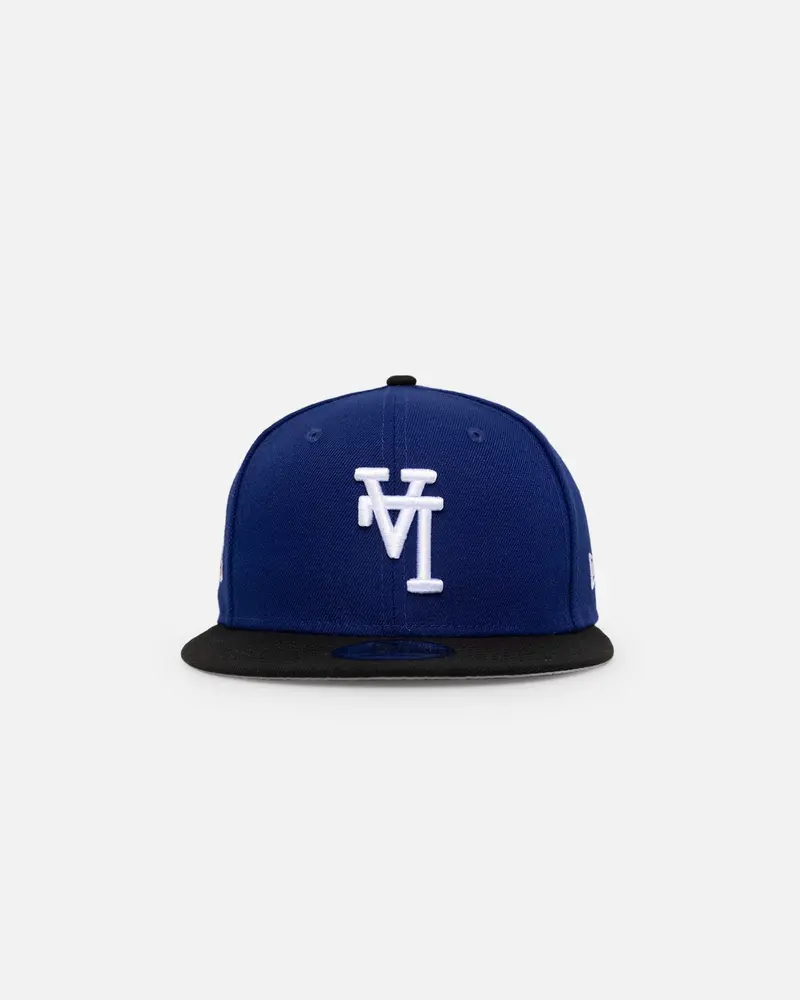New Era Los Angeles Dodgers 'Upside Down La Logo' 9Fifty Snapback Dark Royal/Black 1