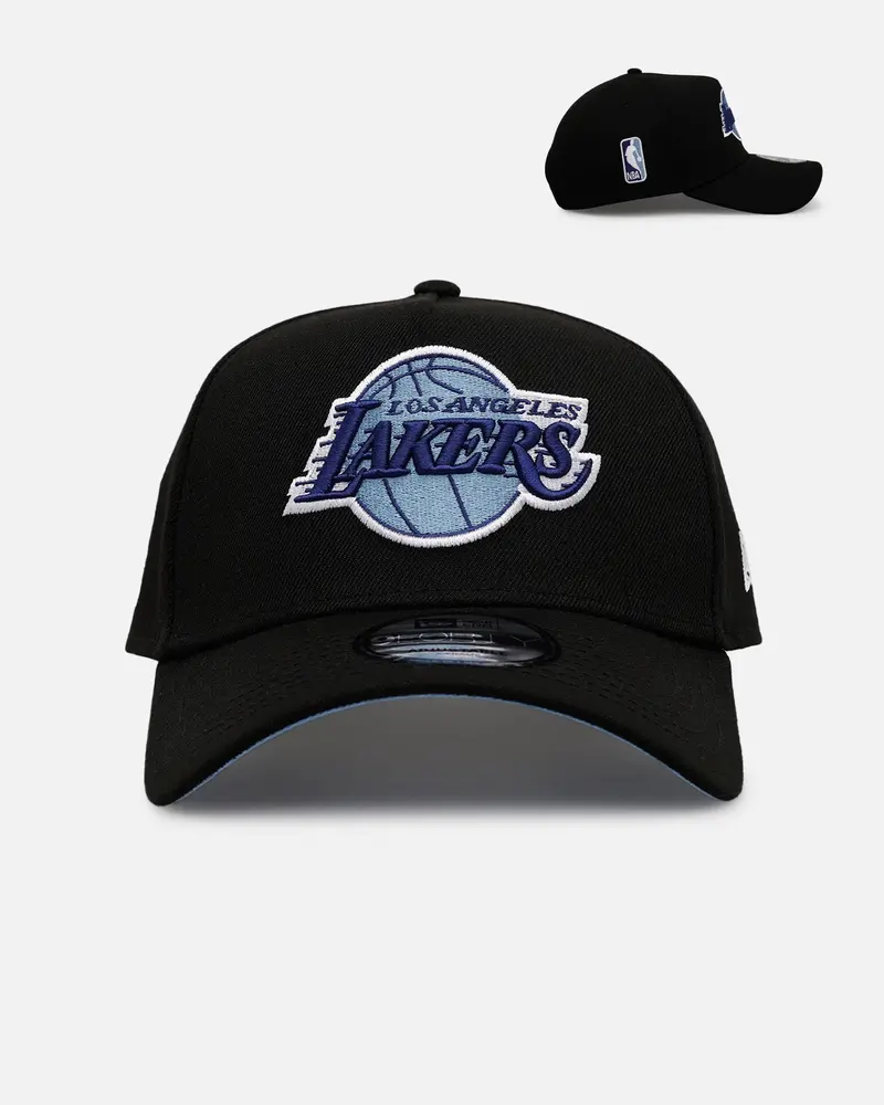 New Era Los Angeles Lakers 'Black And Sky Blue' 9Forty A-Frame Snapback Black/Sky Blue 1