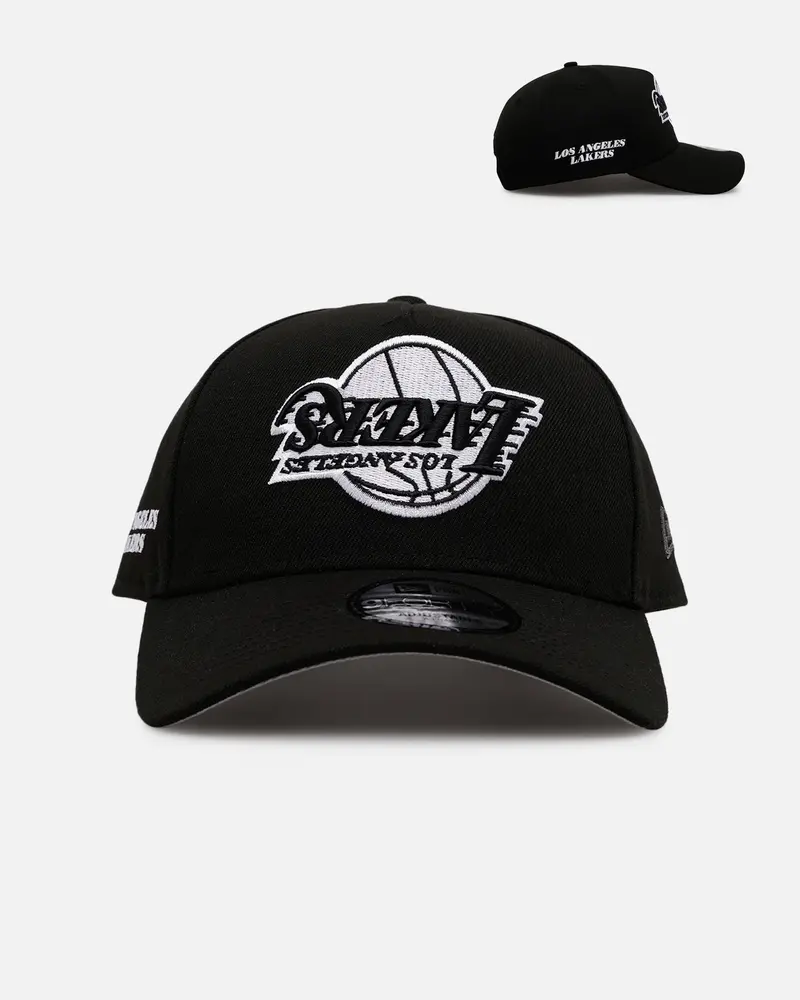 New Era Los Angeles Lakers 'Black White Upside Down Logo' 9Forty A-Frame Snapback Black/White 1