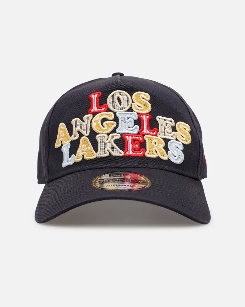 New Era Los Angeles Lakers 'Fabric Shop' 9Forty A-Frame Snapback Navy 1