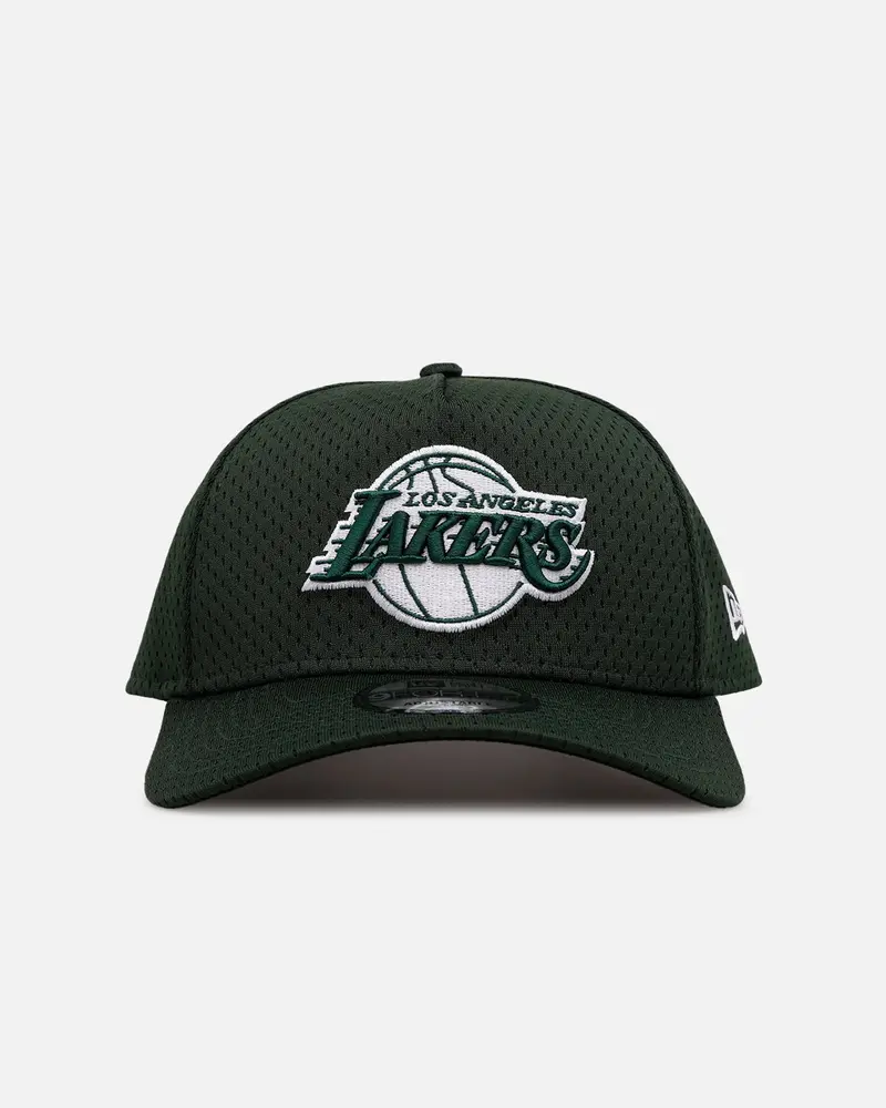 New Era Los Angeles Lakers 'Green Mesh' 9Forty A-Frame Snapback Dark Green 1
