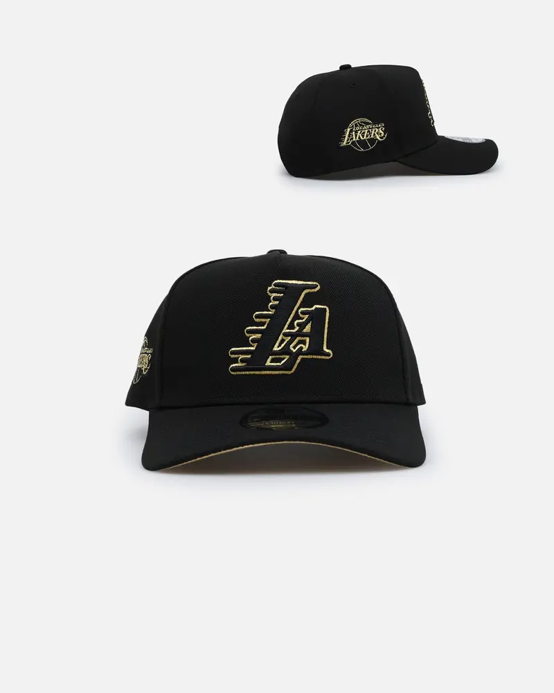 New Era Los Angeles Lakers 'Nba Gold Links' 9Forty A-Frame Snapback Black/Gold 1