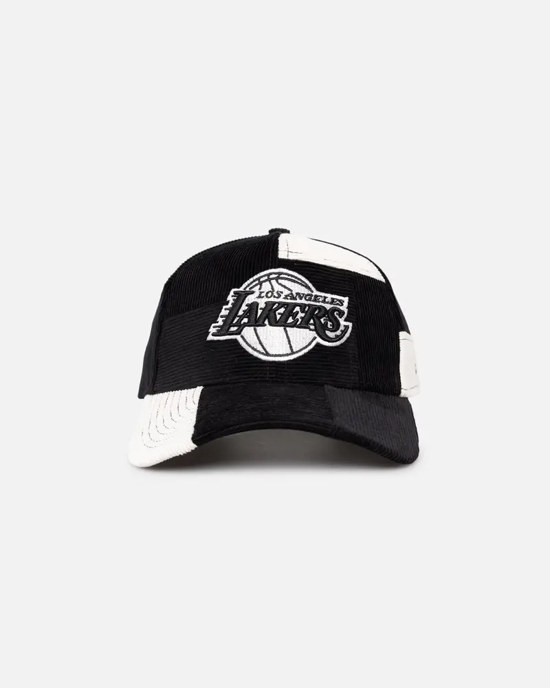 New Era Los Angeles Lakers 'Patchwork Corduroy' 9Forty A-Frame Snapback Black/Cream 1