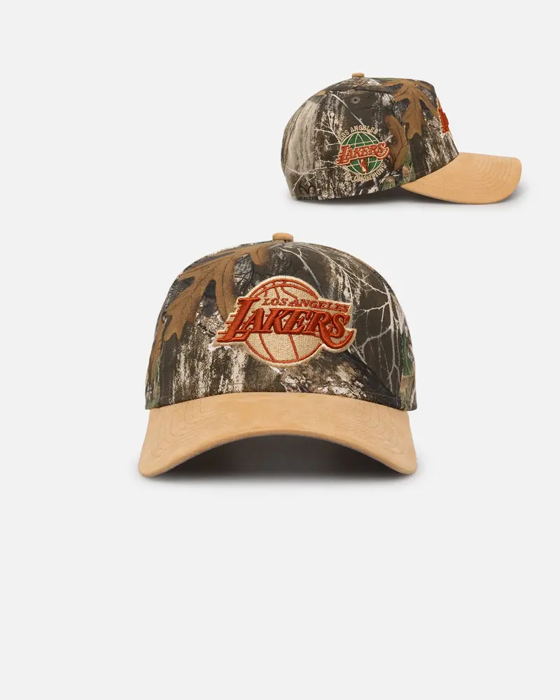 New Era Los Angeles Lakers 'Real Tree Tan Suede' 9Forty A-Frame Snapback Real Tree 1