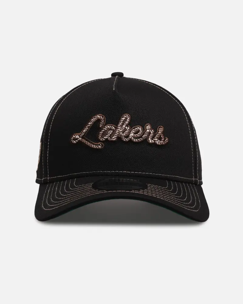 New Era Los Angeles Lakers 'Rope Script' 9Forty A-Frame Snapback Black/White 1
