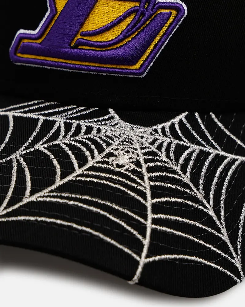 New Era Los Angeles Lakers 'Spider Web Visor' 9Forty A-Frame Snapback Black 2