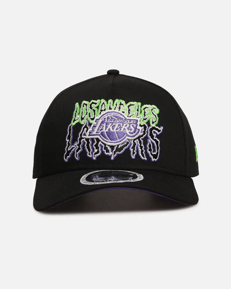 New Era Los Angeles Lakers 'Spooky Script' 9Forty A-Frame Snapback Black/Green/Purple 1