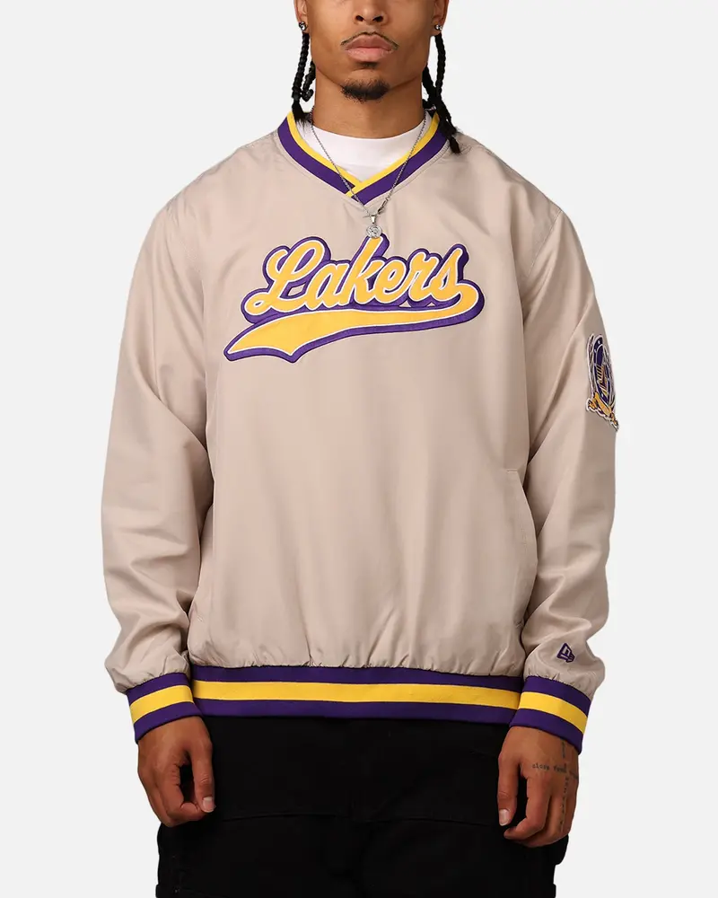 New Era Los Angeles Lakers Sports Classics Pullover Windbreaker Stone/Otc 1