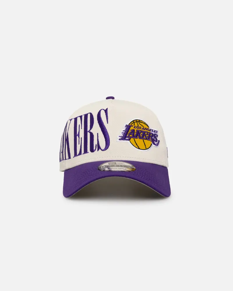 New Era Los Angeles Lakers 'Tall Text' 9Forty A-Frame Snapback Chrome White/Otc 1