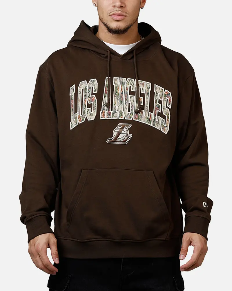 New Era Los Angeles Lakers Upholstery Hoodie Walnut 1