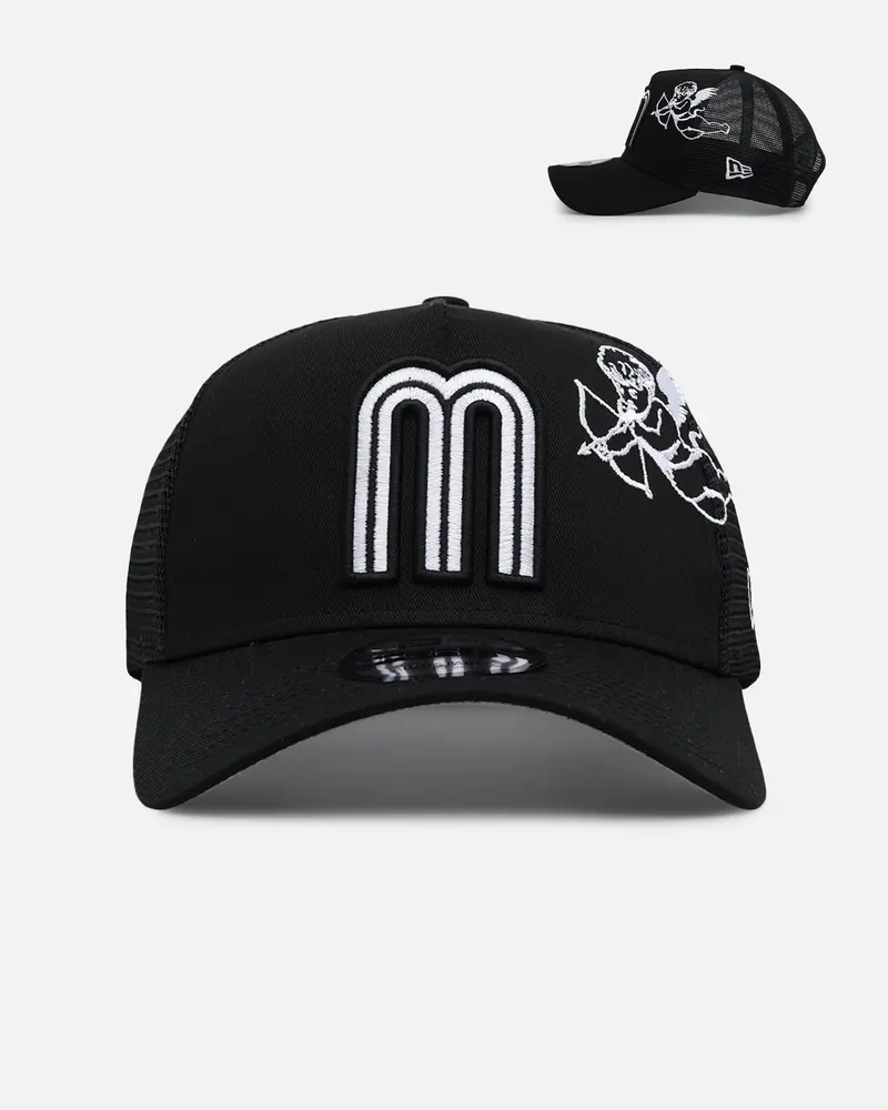 New Era Mexico National Baseball Team 'Cherub Trucker' 9Forty A-Frame Trucker Snapback Black/White 1
