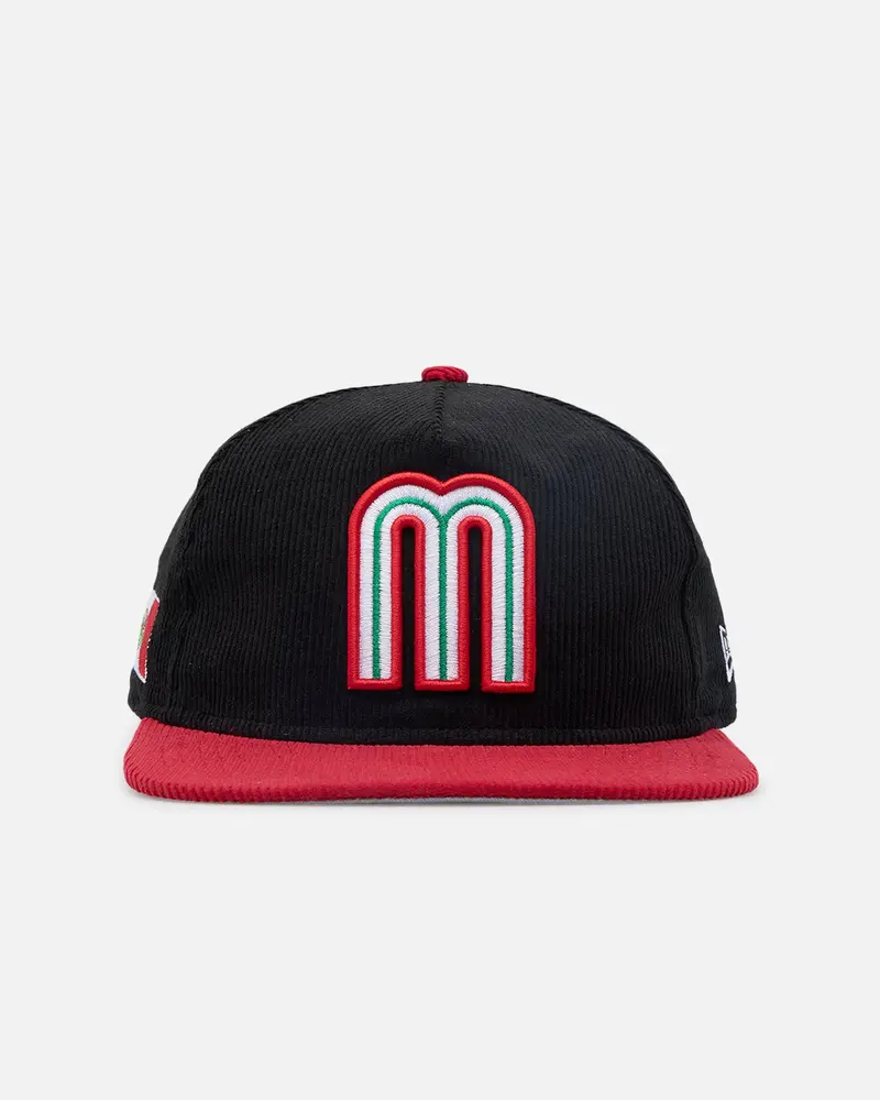 New Era Mexico National Baseball Team 'Mexican Cord Golfer' Corduroy Golfer Snapback Black/Red 1