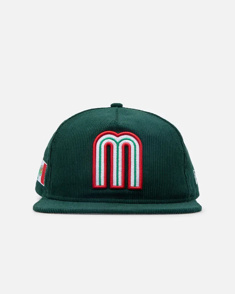 New Era Mexico National Baseball Team 'Mexican Cord Golfer' Corduroy Golfer Snapback Green 1