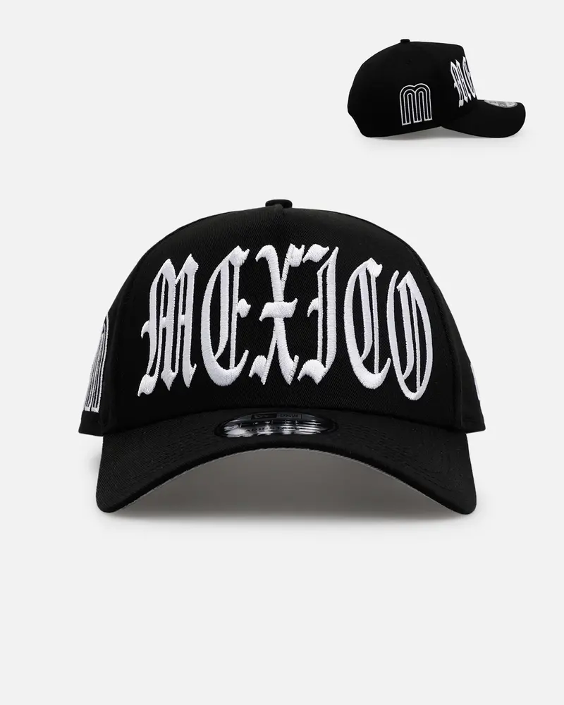 New Era Mexico National Baseball Team 'Oversized Gothic Script Crown' 9Forty A-Frame Snapback Black/White 1