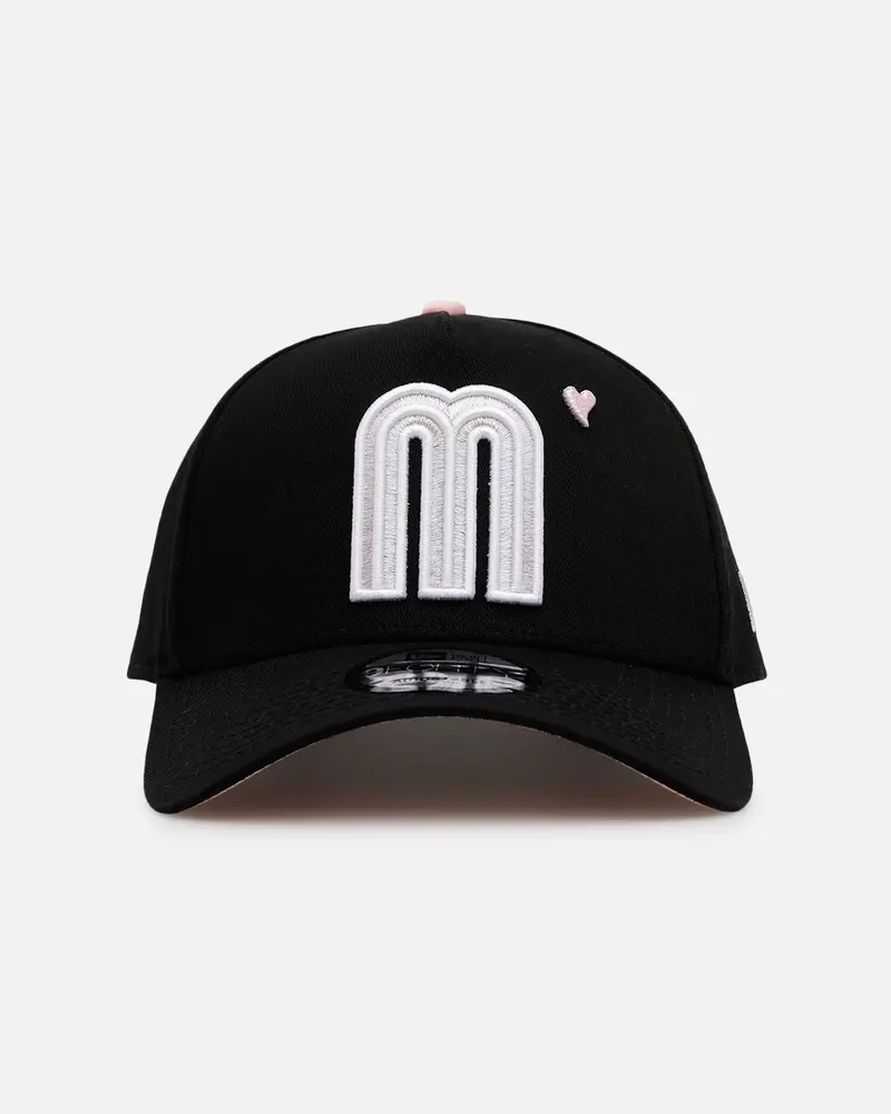 New Era Mexico National Baseball Team 'Pink Satin Hearts 2.0' 9Forty A-Frame Snapback Black/Pink 1
