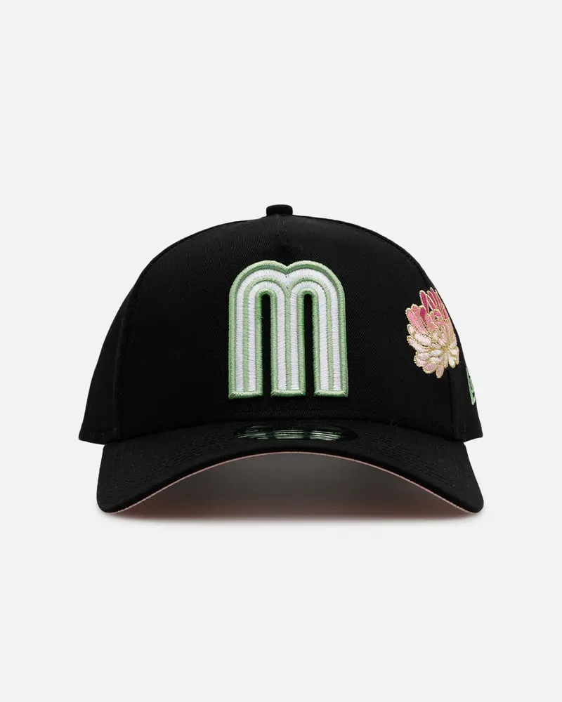 New Era Mexico National Baseball Team 'Satin Flower' 9Forty A-Frame Snapback Black/Pink 1