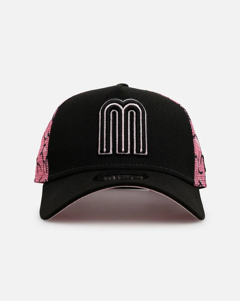 New Era Mexico National Baseball Team 'Thoughtful' 9Forty A-Frame Trucker Snapback Black/Pink 1