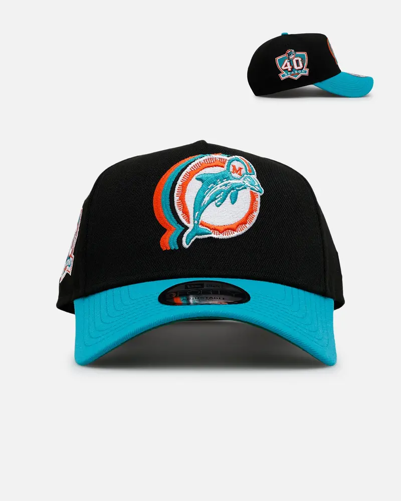 New Era Miami Dolphins 'Cascade' 9Forty A-Frame Snapback Black 1
