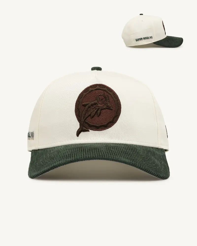 New Era Miami Dolphins 'Chrome White Green' Corduroy Visor 9Forty A-Frame Snapback Chrome 1