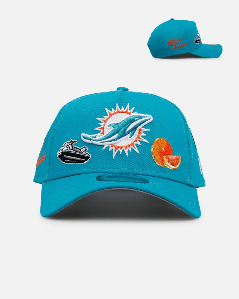 New Era Miami Dolphins 'City Icons' 9Forty A-Frame Snapback Teal 1